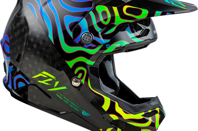 FLY RACING Formula S Carbon Zen Helmet Black Carbon/Blue/Yellow Md