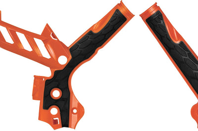Acerbis Frame Guards- X-grip White/black - Orange/Black - Offroad Collection