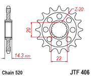 Jt Front Cs Sprocket Steel 16t-520 Bmw - Street Collection