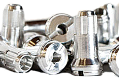 Dubya Front Spoke Nipples Orange - Silver - Tires & Wheels