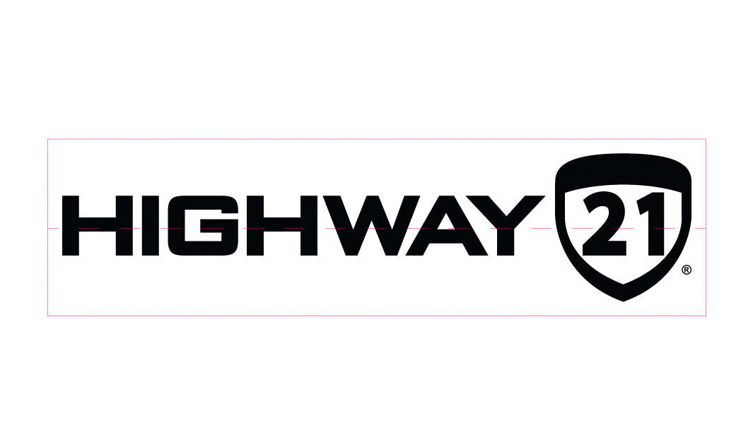 Highway 21 Full Logo Sticker 6’’ X 1.42’’ 50pks - Harddrive Products