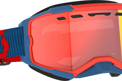 Scott Fury Snowcross Goggle Orange/grey Yellow Lens - Dark Blue/Neon Red - Apparel Collection