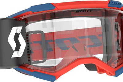 Scott Fury Wfs Gogggle Drk Blue/neon Red Clear Works - Dark Blue/Neon - Apparel Collection