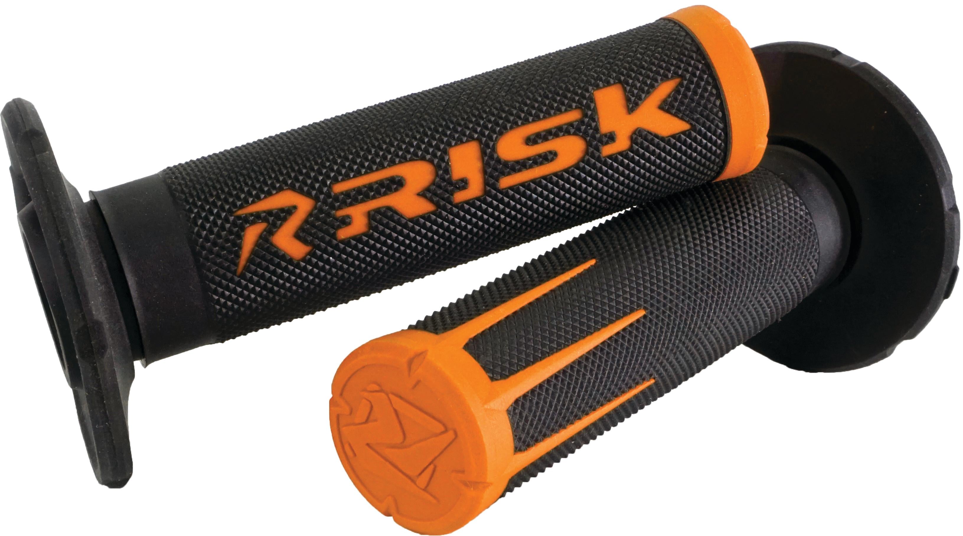 Risk Racing Fusion 2.0 Motorcycle Grips Green - Orange - Offroad Collection
