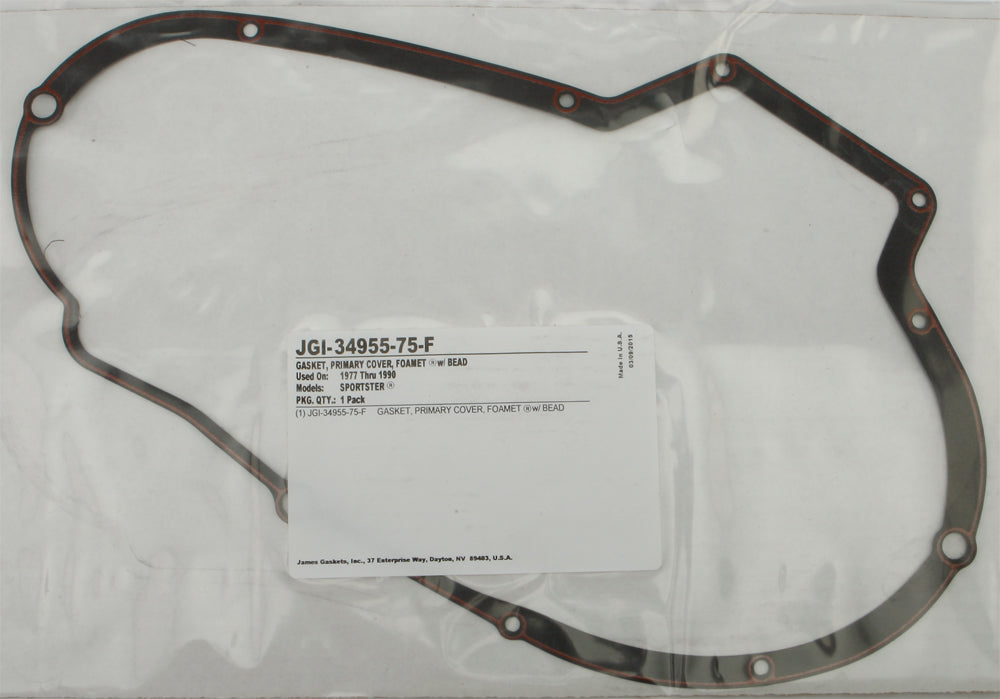 James Gaskets Gasket Primary Cover Xl Foam W Bead 1/pk 34955-75-f - Harddrive Products
