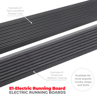 Go Rhino 07-13 Chevrolet Silverado 1500 4DR Crew Cab E1 Electric Running Board Kit - Textured Black - Nerf Bars & Boards