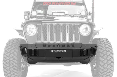 Go Rhino 07-20 Jeep Wrangler JL/JLU/JK/JKU/Gladiator JT Trailline Front Stubby Bumper - Bumpers Grilles & Guards