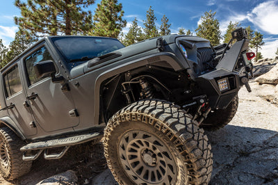 Go Rhino 07-20 Jeep Wrangler JL/JLU/JK/JKU/Gladiator JT Trailline Front Stubby Bumper - Bumpers Grilles & Guards