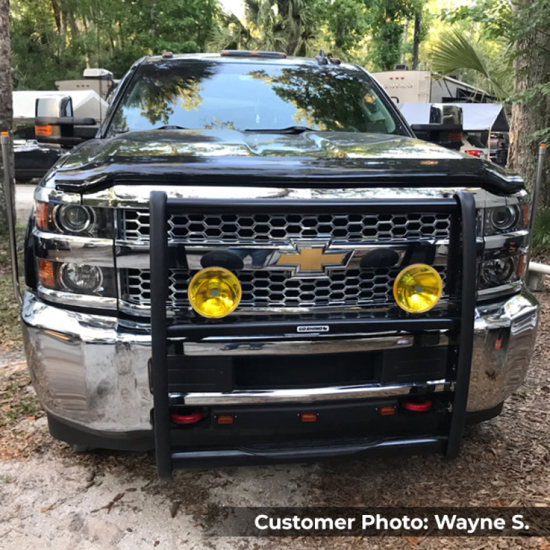 Go Rhino 15-19 Chevrolet Silv 2500HD/3500HD 3000 Series StepGuard - Black (Center Grille Guard Only) - Bumpers Grilles