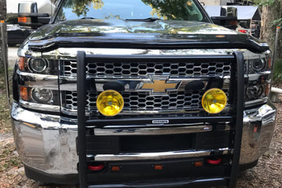 Go Rhino 15-19 Chevrolet Silv 2500HD/3500HD 3000 Series StepGuard - Black (Center Grille Guard Only) - Bumpers Grilles