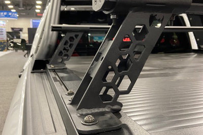 Go Rhino 15-22 Ford F-150 / 07-21 Toy. Tundra XRS Cross Bars Kit - Tex Blk (Attch Tonneau Cvr T-Trk) - Truck Bed