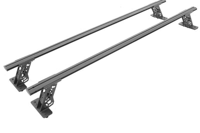 Go Rhino 15-22 Ford F-150 / 07-21 Toy. Tundra XRS Cross Bars Kit - Tex Blk (Attch Tonneau Cvr T-Trk) - Truck Bed