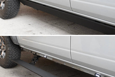 Go Rhino 15-23 Ford F-150 CC 4dr / 17-22 F-250/350 SD E-BOARD E1 Running Board Kit - Tex. Blk - Nerf Bars & Boards