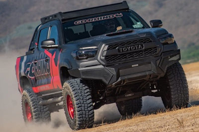 Go Rhino 16-21 Tacoma Element Front Bumper w/ Power Actuated Hide-away Light Bar Mount Tex Black - Bumpers Grilles &