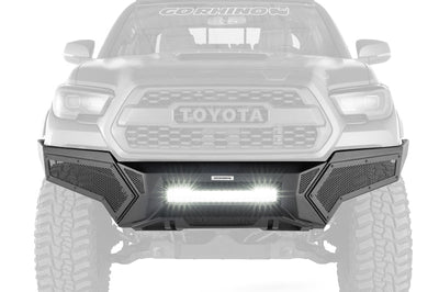 Go Rhino 16-21 Tacoma Element Front Bumper w/ Power Actuated Hide-away Light Bar Mount Tex Black - Bumpers Grilles &