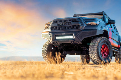 Go Rhino 16-21 Tacoma Element Front Bumper w/ Power Actuated Hide-away Light Bar Mount Tex Black - Bumpers Grilles &