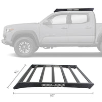 Go Rhino 16-23 Toyota Tacoma DC Ceros Low Profile Roof Rack - Tex. Blk - Roofs & Accessories