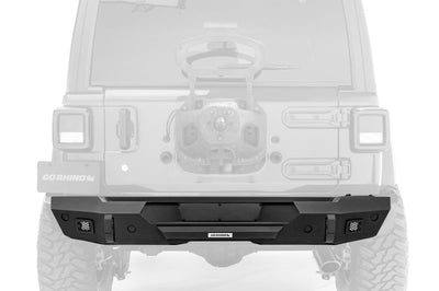 Go Rhino 18-20 Jeep Wrangler JL/JLU Trailline Rear Stubby Bumper - Bumpers Grilles & Guards