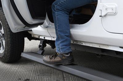 Go Rhino 18-23 Jeep Wrangler 2dr E-BOARD E1 Electric Running Board Kit (No Drill) - Tex. Blk - Nerf Bars & Boards