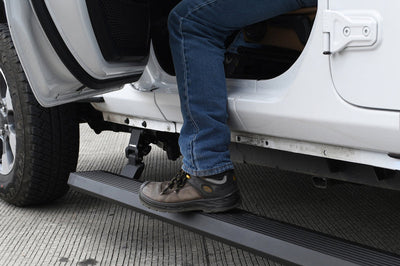 Go Rhino 18-23 Jeep Wrangler 2dr E-BOARD E1 Electric Running Board Kit (No Drill) - Tex. Blk - Nerf Bars & Boards