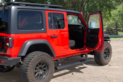 Go Rhino 18-23 Jeep Wrangler 4dr E-BOARD E1 Electric Running Board Kit (Drilling Req.) - Tex. Blk - Nerf Bars & Boards