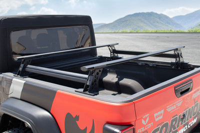 Go Rhino 20-22 Jeep Gladiator JT/16-22 Toy. Tacoma/05-21 Nssn Frontier XRS Cross Bars Kit - Tex. Blk - Truck Bed