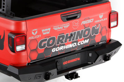 Go Rhino 20-22 Jeep Gladiator JT Trailine Rear Full Width Bumper - Tex. Blk - Bumpers Grilles & Guards