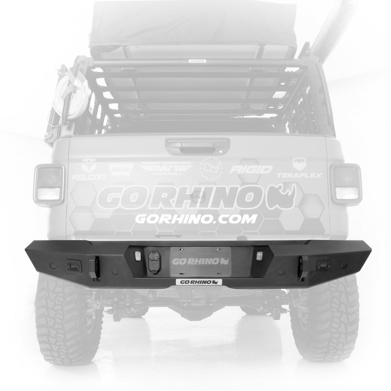 Go Rhino 20-22 Jeep Gladiator JT Trailine Rear Full Width Bumper - Tex. Blk - Bumpers Grilles & Guards