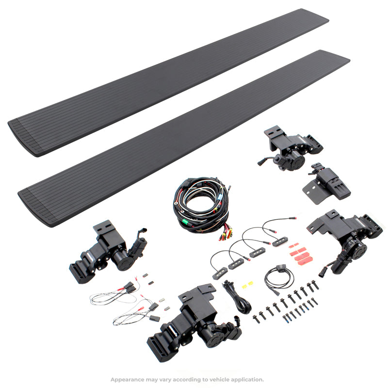 Go Rhino 20-23 Jeep Gladiator 4dr E-BOARD E1 Electric Running Board Kit (Cut/Drill Req.) - Tex. Blk - Nerf Bars & Boards