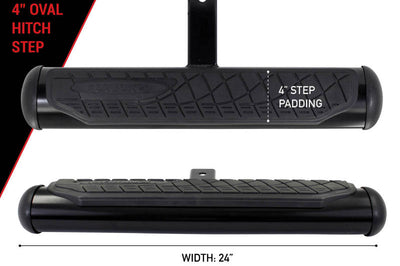 Go Rhino 4in Oval Hitch Step - Black - Winches & Hitches
