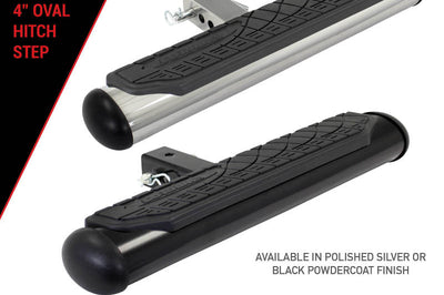 Go Rhino 4in Oval Hitch Step - Black - Winches & Hitches