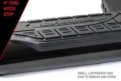 Go Rhino 4in Oval Hitch Step - Black - Winches & Hitches