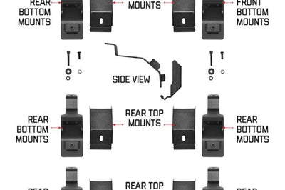 Go Rhino 6pc Rain Gutter Mounting Kit for SRM Rack - Roofs & Roof Accessories