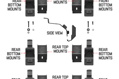 Go Rhino 6pc Rain Gutter Mounting Kit for SRM Rack - Roofs & Roof Accessories