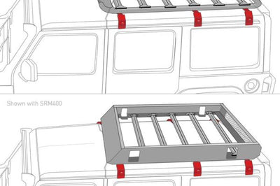 Go Rhino 6pc Rain Gutter Mounting Kit for SRM Rack - Roofs & Roof Accessories