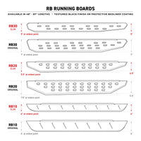Go Rhino RB10 Running Boards - Tex Black - 4in Drop Down Steps (Pair) - Nerf Bars &