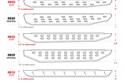 Go Rhino RB10 Slim Running Boards - Universal 87in. - Tex. Blk - Nerf Bars &