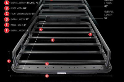 Go Rhino Universal 65in SRM 600 Basket Style Rack - Textured black - Roofs & Roof Accessories