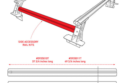 Go Rhino Universal XRS 37 3/4 Cross Rail Accessory Set - Tex. Black - Truck Bed Accessories