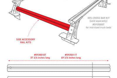 Go Rhino Universal XRS 49 3/4 Cross Rail Accessory Set - Tex. Black - Truck Bed Accessories