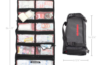 Go Rhino XVenture Gear First Aid Roll - Large (5x5in. Closed) 12oz Waxed Canvas - Black - Roofs & Roof Accessories