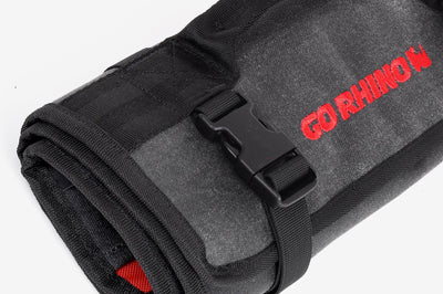 Go Rhino XVenture Gear Tool Roll - Small (4x4in. Closed) 12oz Waxed Canvas - Black - Roofs & Roof Accessories