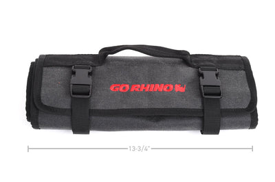 Go Rhino XVenture Gear Tool Roll - Small (4x4in. Closed) 12oz Waxed Canvas - Black - Roofs & Roof Accessories
