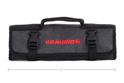 Go Rhino XVenture Gear Tool Wrench Roll - Large (4x4in. Closed) 12oz Waxed Canvas - Black - Roofs & Roof Accessories