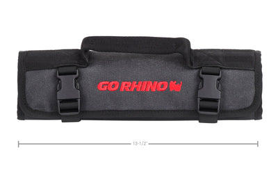 Go Rhino XVenture Gear Tool Wrench Roll - Small (3.5x3.5in. Closed) 12oz Waxed Canvas - Black - Roofs & Roof Accessories