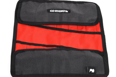 Go Rhino XVenture Gear Tool Wrench Roll - Small (3.5x3.5in. Closed) 12oz Waxed Canvas - Black - Roofs & Roof Accessories
