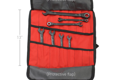 Go Rhino XVenture Gear Tool Wrench Roll - Small (3.5x3.5in. Closed) 12oz Waxed Canvas - Black - Roofs & Roof Accessories