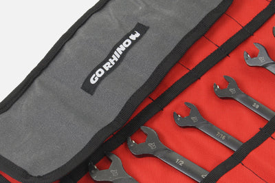 Go Rhino XVenture Gear Tool Wrench Roll - Small (3.5x3.5in. Closed) 12oz Waxed Canvas - Black - Roofs & Roof Accessories