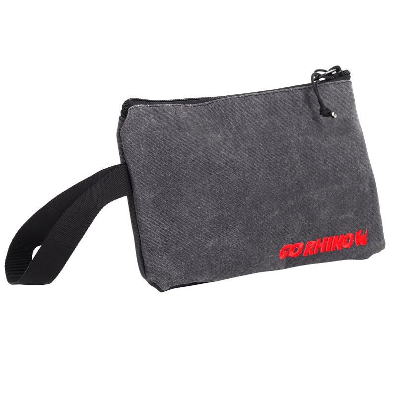 Go Rhino XVenture Gear Zipped Pouch - Large (12in. Wide Pocket / 6.5in. Hand Strap) Canvas - Black - Roofs & Roof