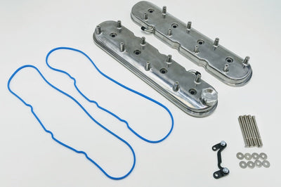 Granatelli Motor Sports 96-22 GM LS Standard Height Valve Cover w/Angled Coil Mount - Polished (Pair) - Engine